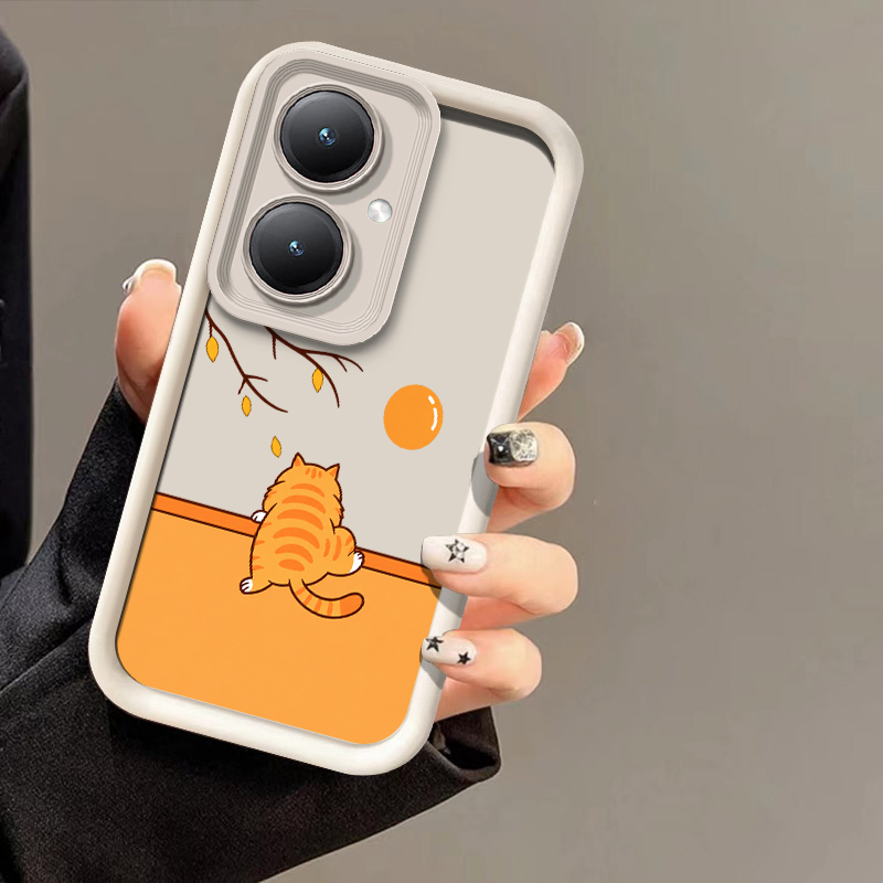 Vivo Y28 - غطاء هاتف لطيف وملون بتصميم قطط،
