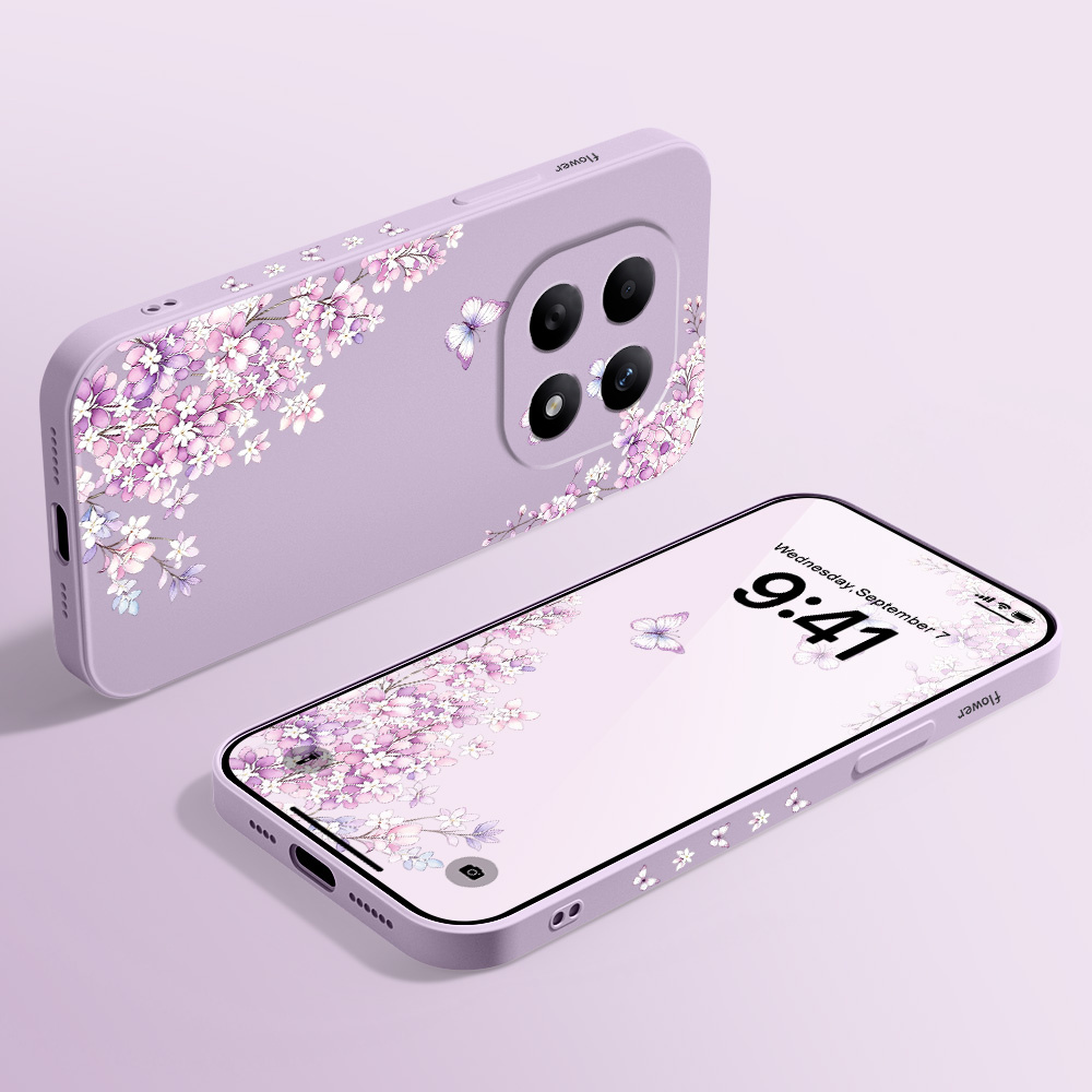 غطاء هاتف بنقشة زهور بنفسجية ل - مراجعة Xiaomi Redmi Note 14 وسعره